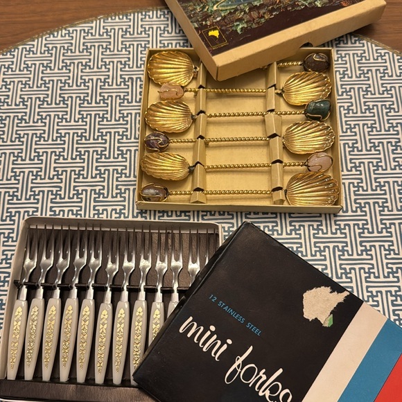 Vintage Cocktail Serving Forks and Spoons - Picture 2 of 6